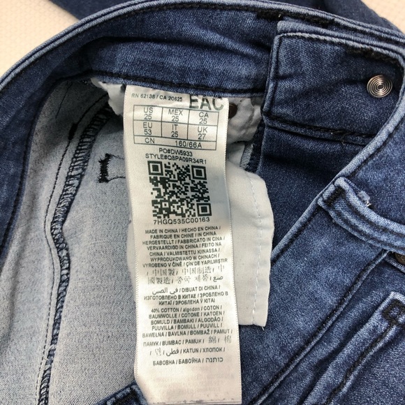 Guess Stretch Denim Jeans Mid Rise Size 25 - Picture 9 of 9